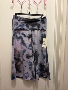 Good Days Project purple tie-dye fold over gaucho pants